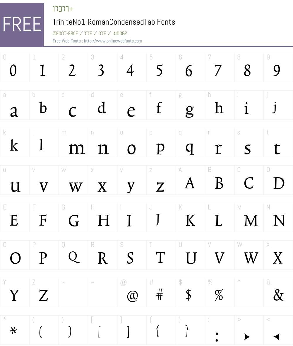TriniteNo1 Font Screenshots