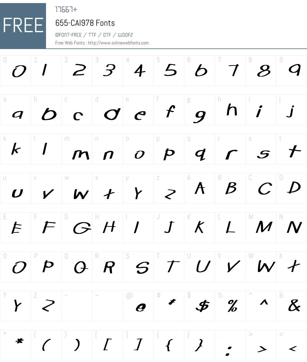 655-CAI978 Font Screenshots