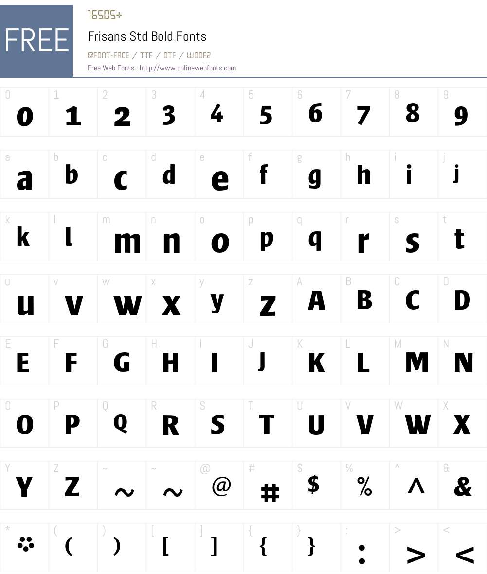 Frisans Std Font Screenshots