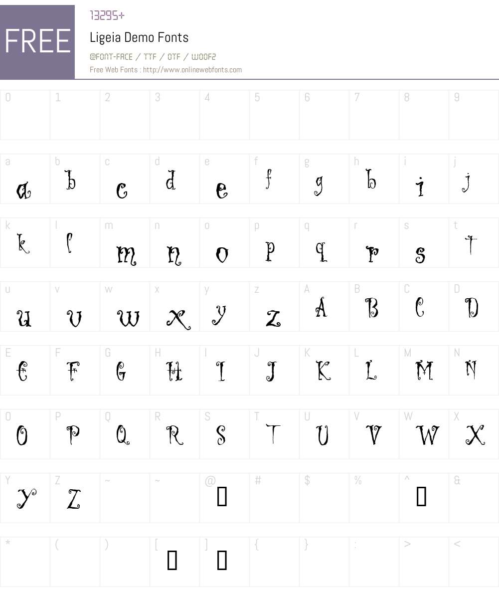 Ligeia Demo Font Screenshots