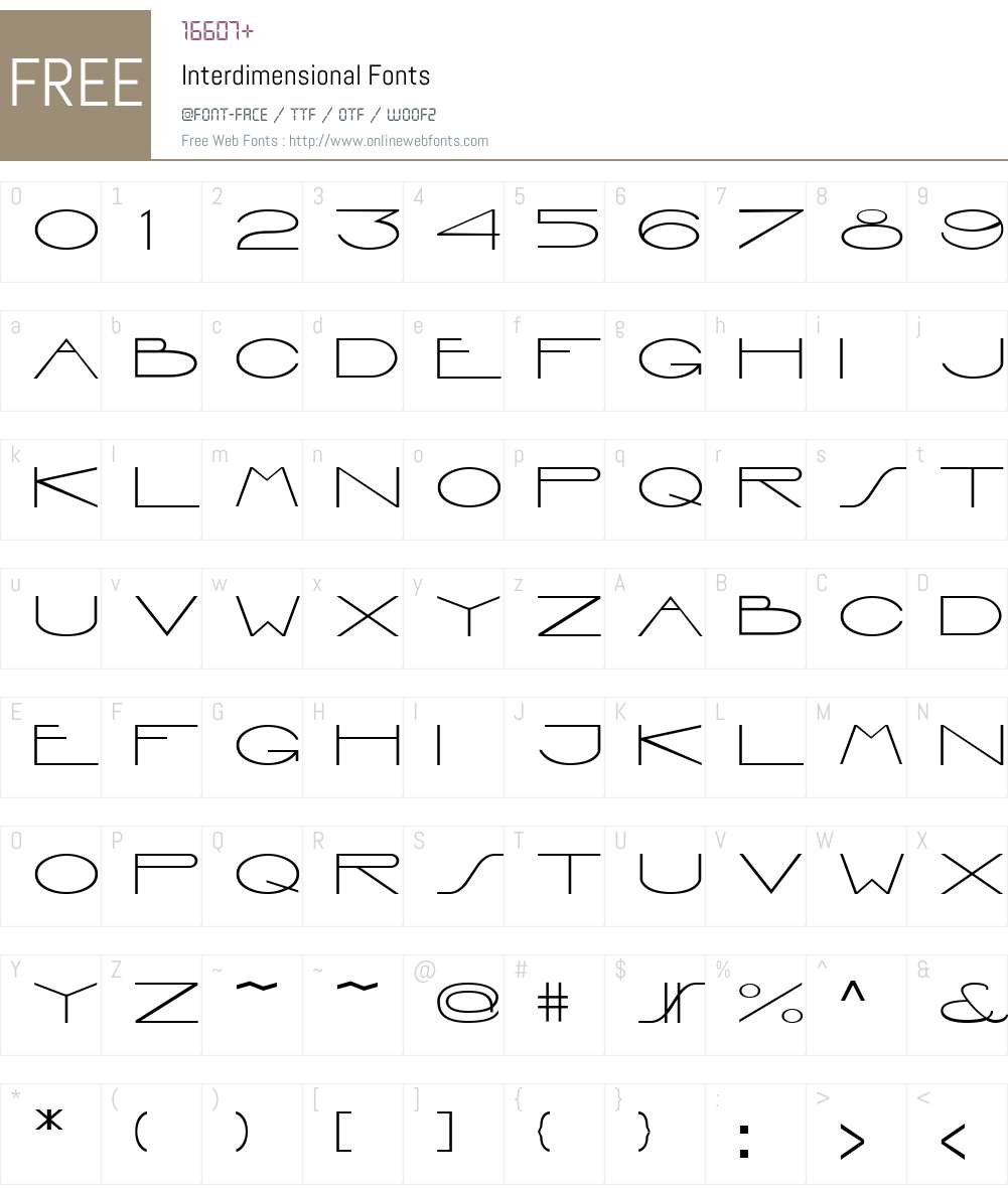 Interdimensional Font Screenshots
