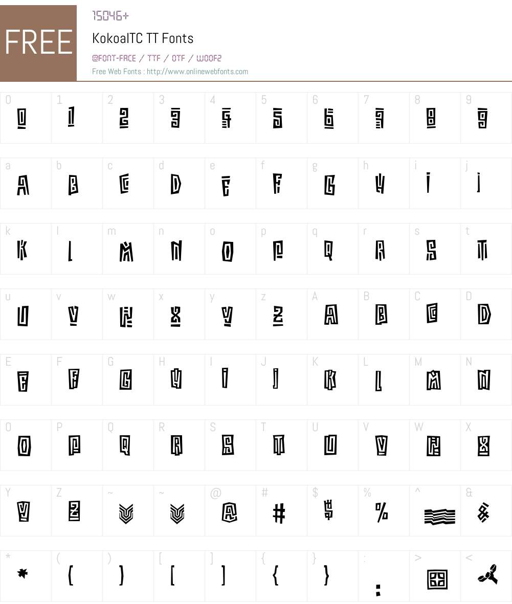 KokoaITC TT Font Screenshots
