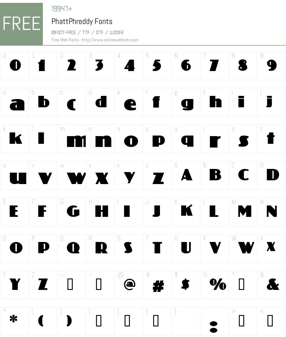PhattPhreddy Font Screenshots