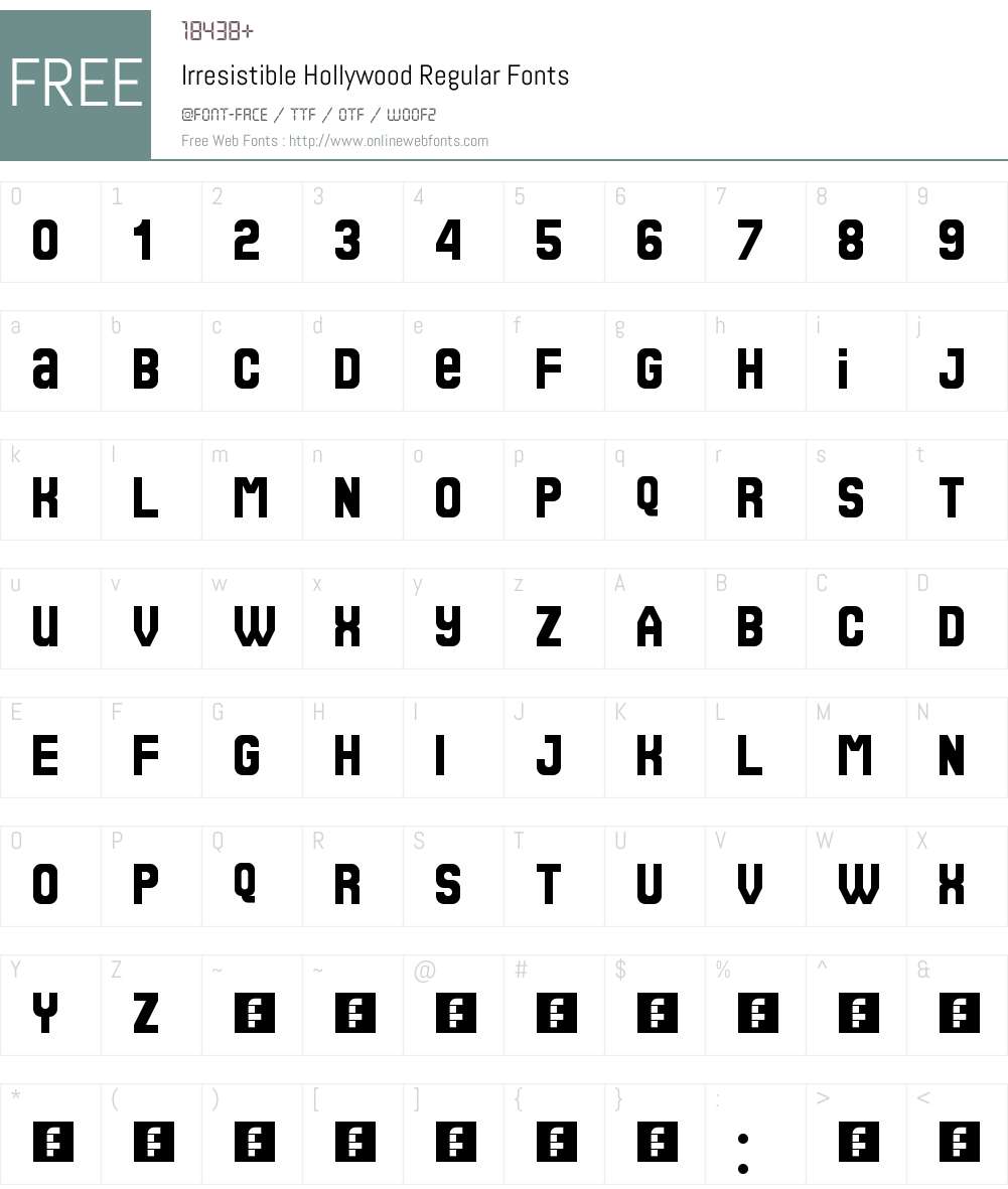 Irresistible Hollywood Font Screenshots