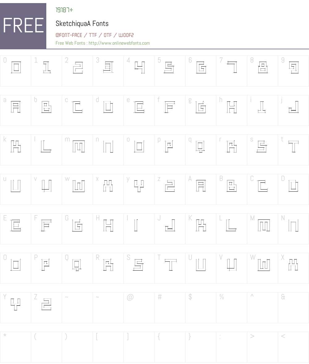 SketchiquaA Font Screenshots