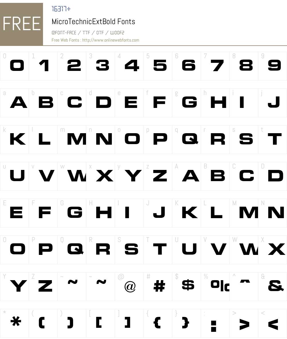 Micro Font Screenshots