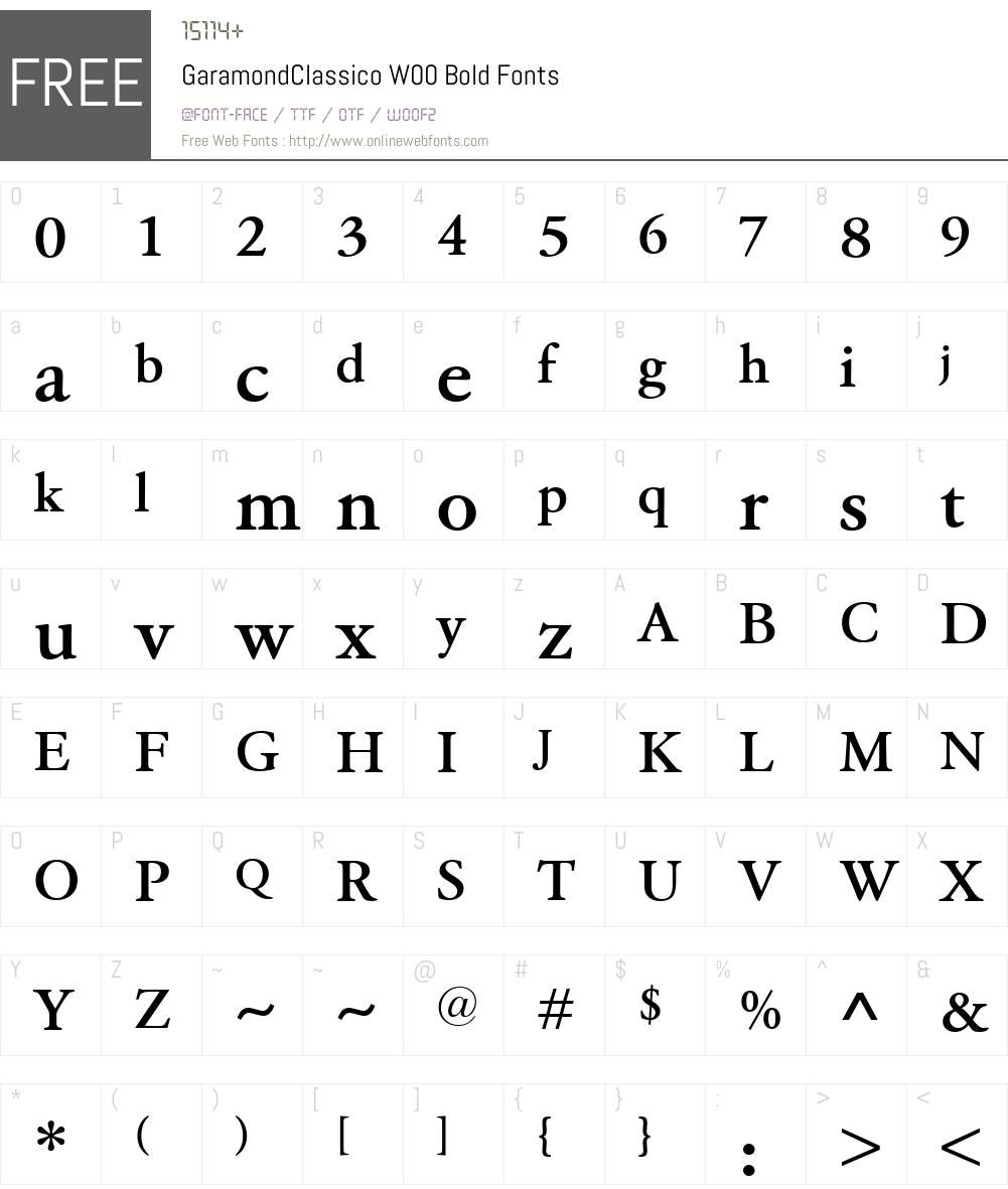 GaramondClassicoW00-Bold Font Screenshots