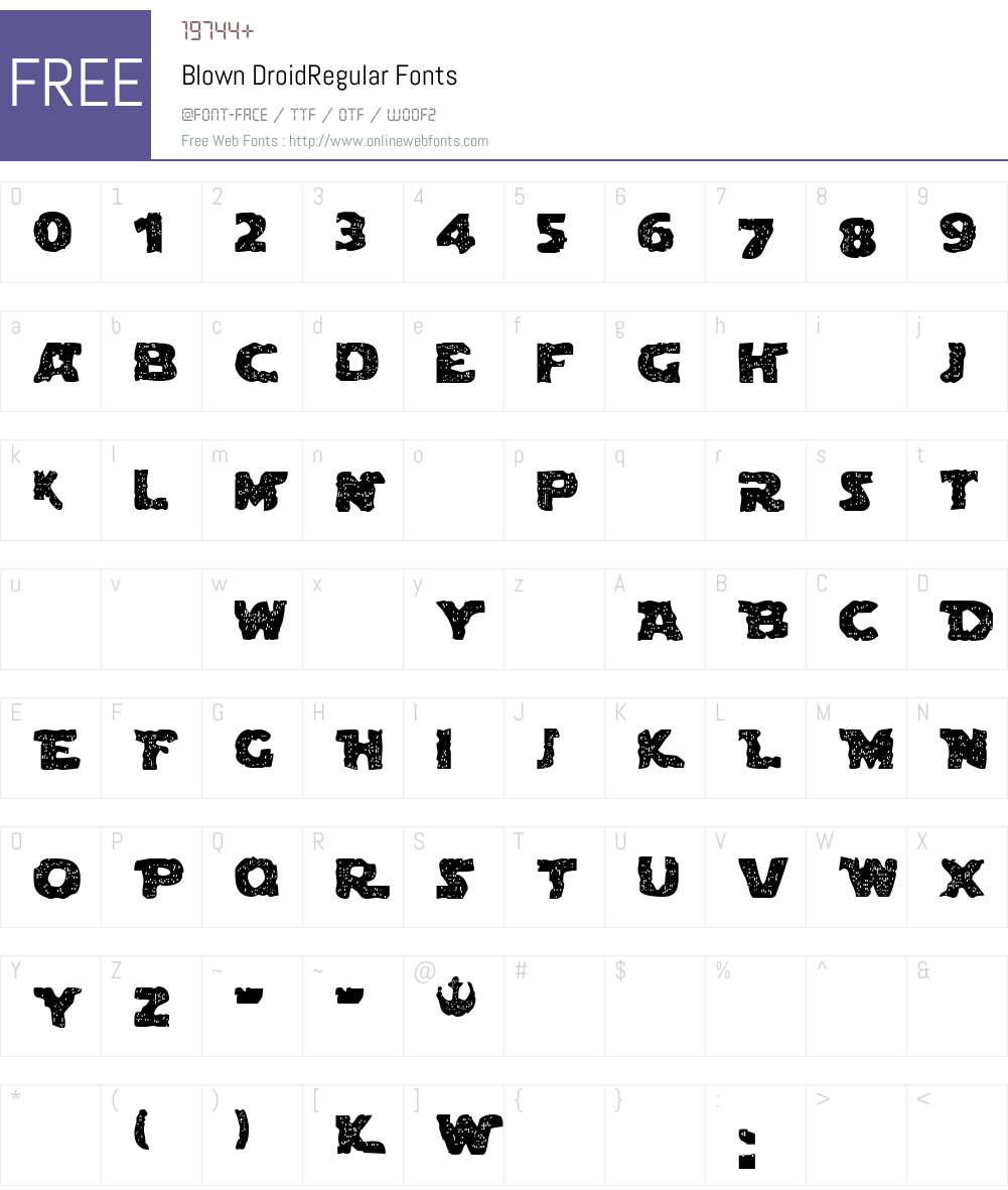 Blown Droid Font Screenshots