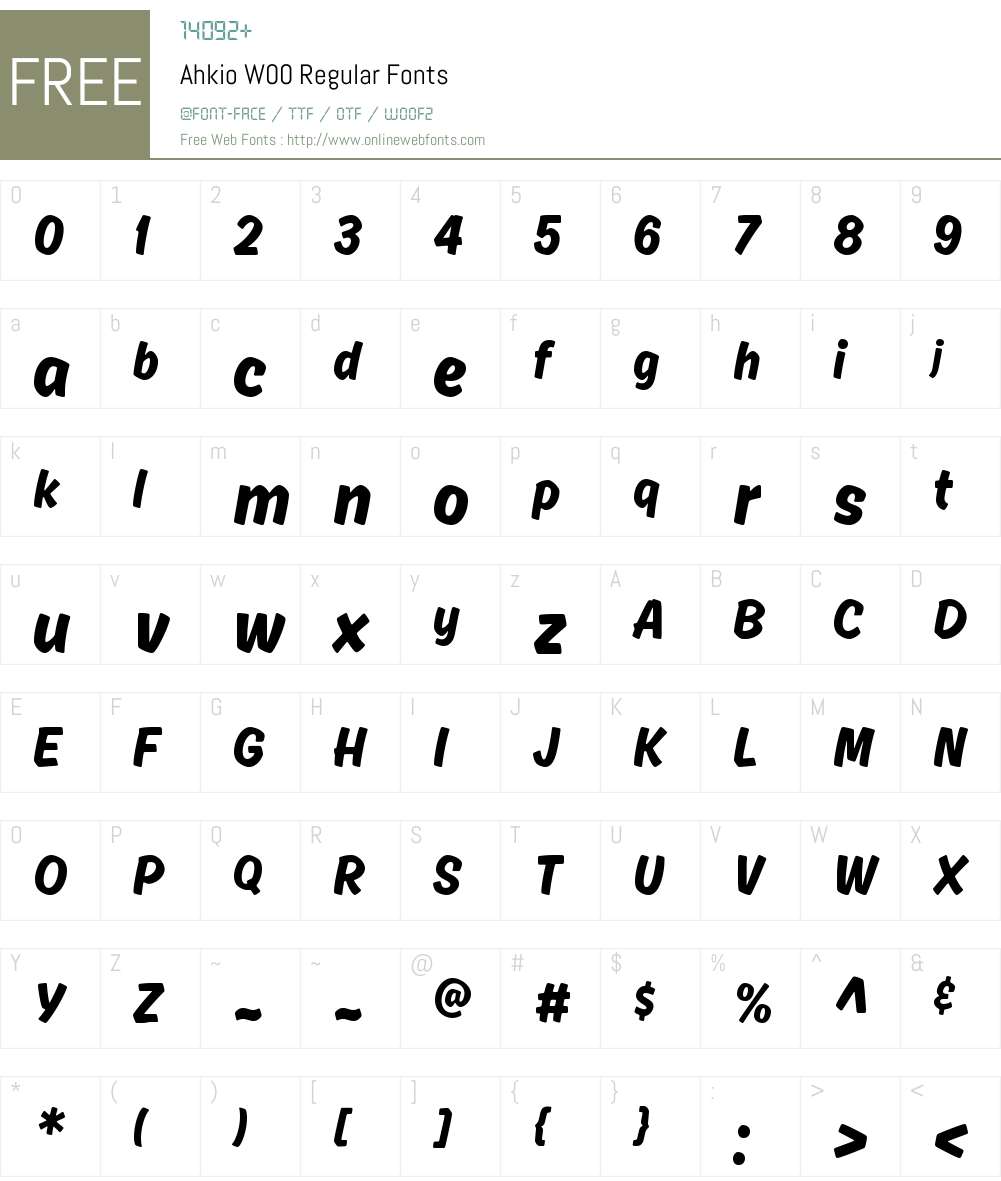 AhkioW00-Regular Font Screenshots