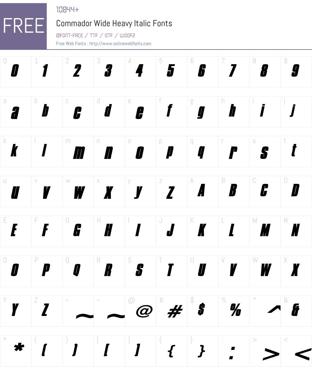 Commador Wide Heavy Font Screenshots