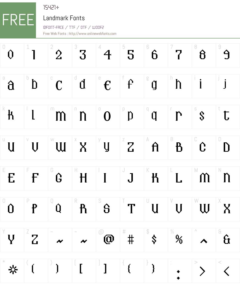 Landmark Font Screenshots