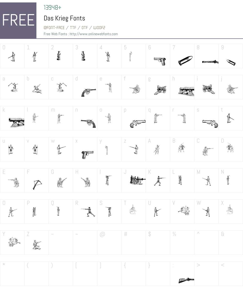 Das Krieg Font Screenshots