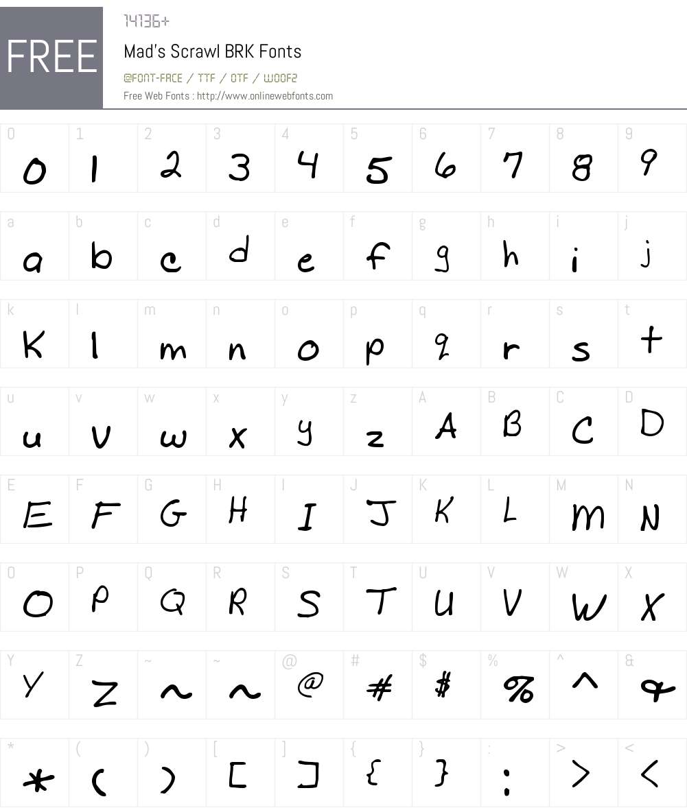 Mad's Scrawl BRK Font Screenshots