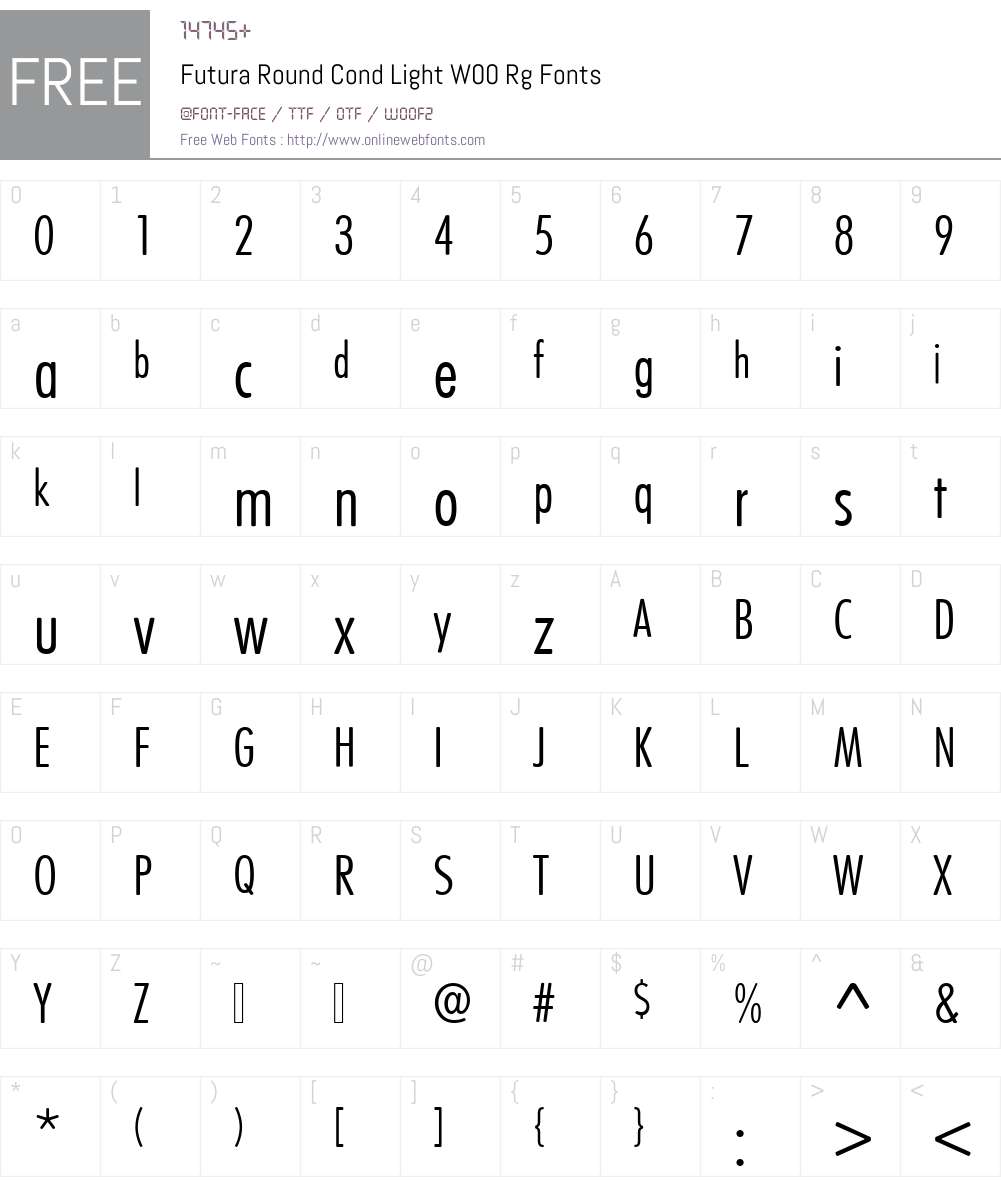FuturaRoundCondLightW00-Rg Font Screenshots