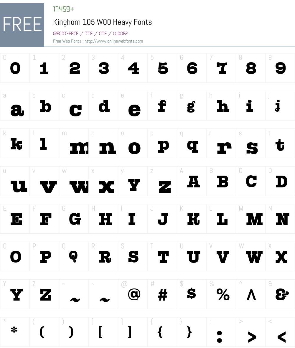 Kinghorn105W00-Heavy Font Screenshots