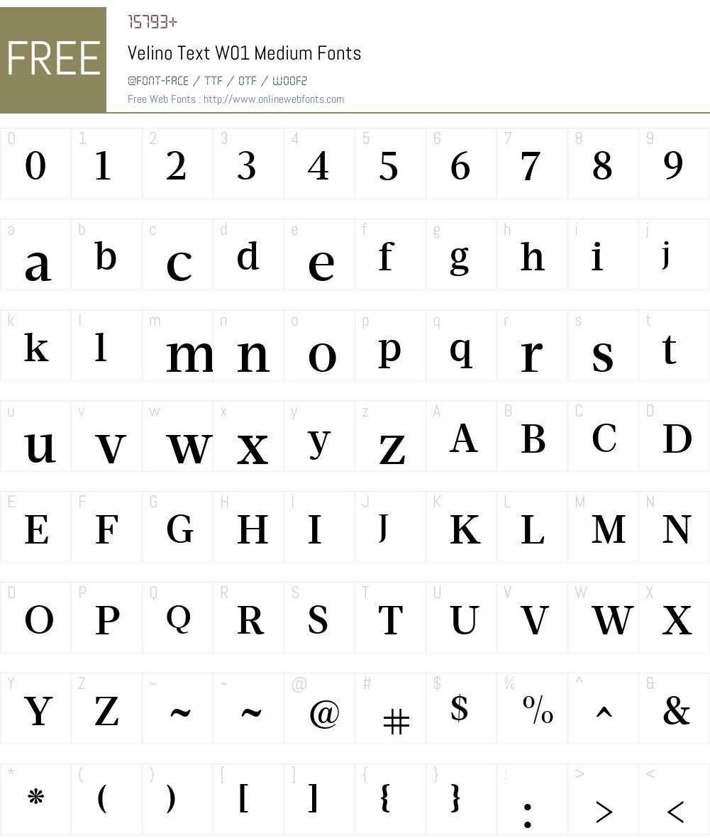 VelinoTextW01-Medium Font Screenshots
