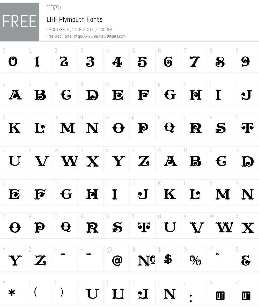 LHF Plymouth Font Screenshots