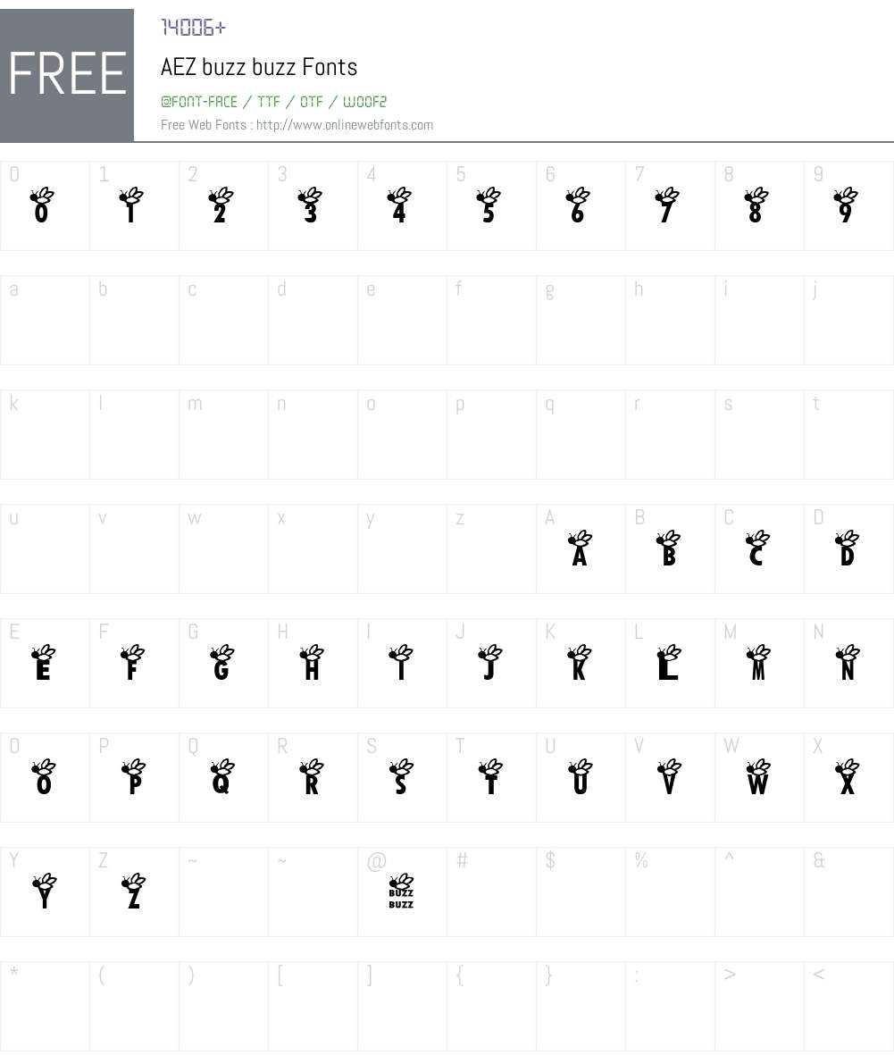 AEZ buzz buzz Font Screenshots