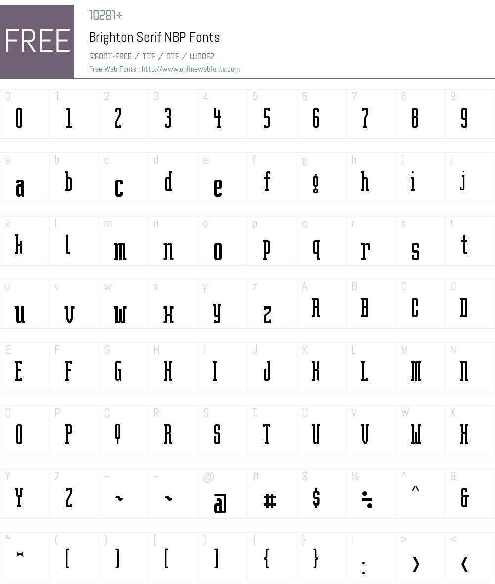 Brighton Serif NBP Font Screenshots
