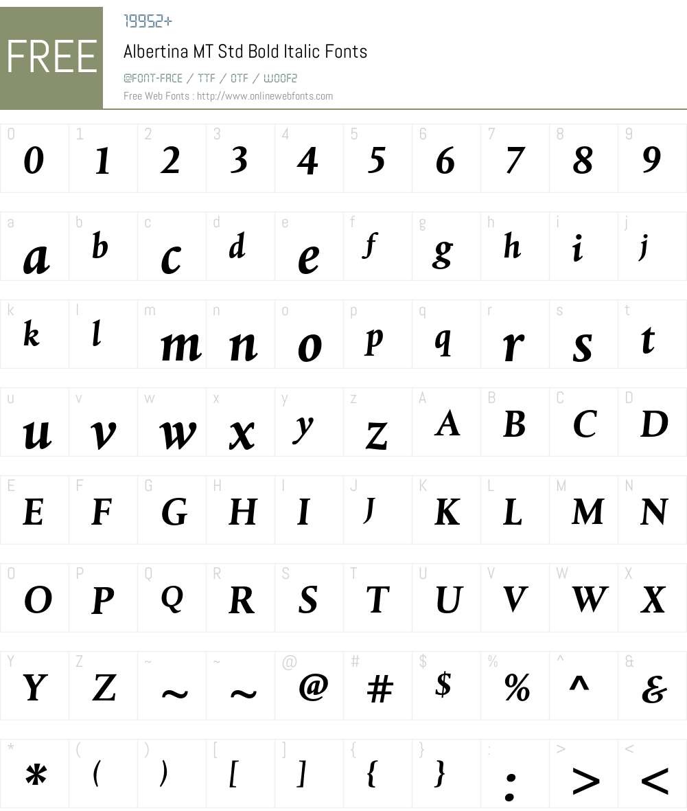 Albertina MT Std Font Screenshots
