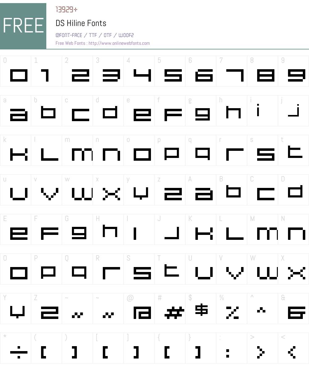 DS Hiline Font Screenshots