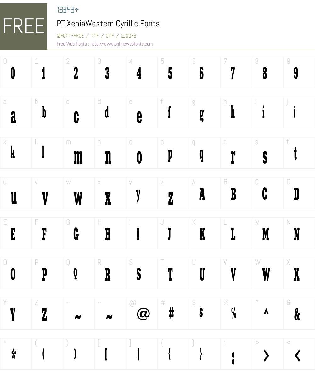 XeniaWesternC Font Screenshots