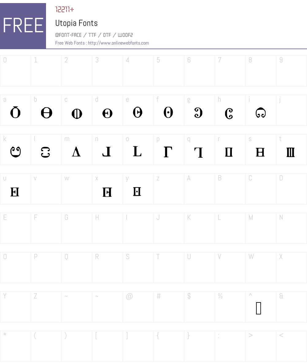 Utopia Font Screenshots