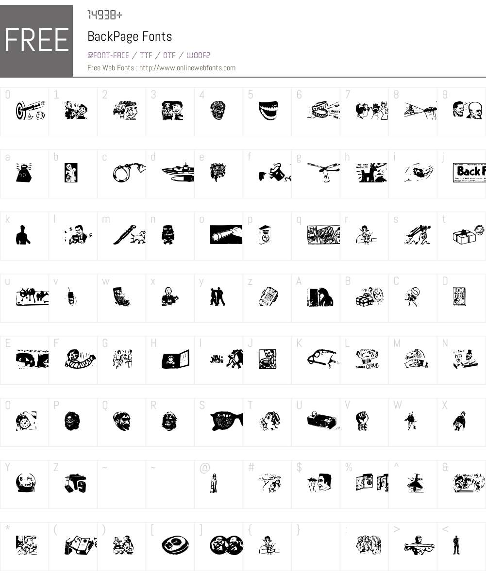BackPage Font Screenshots