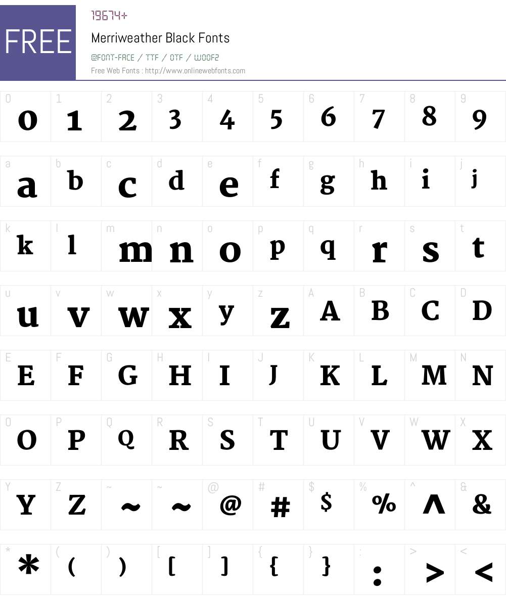Merriweather Font Screenshots