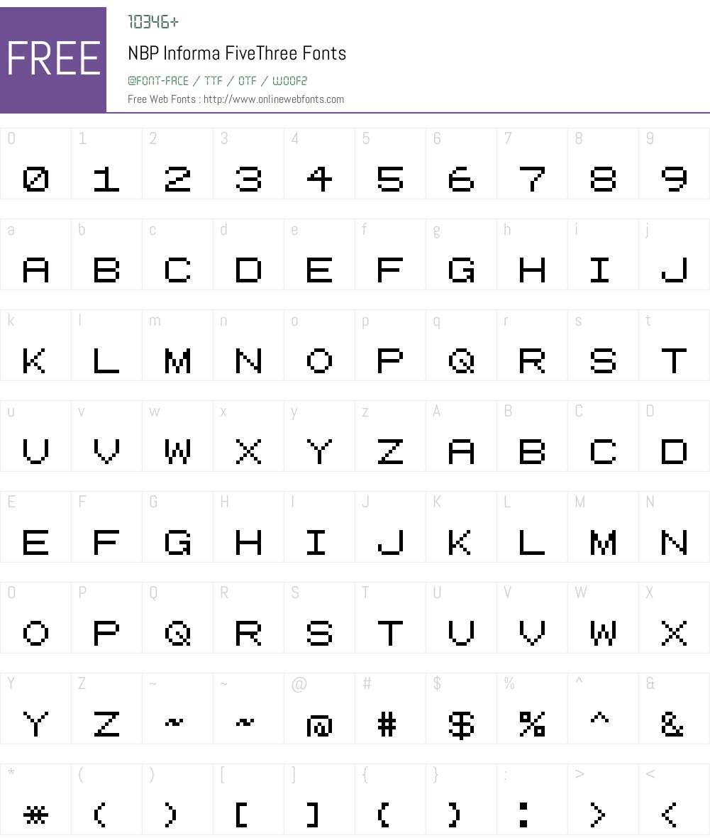 NBP Informa FiveThree Font Screenshots