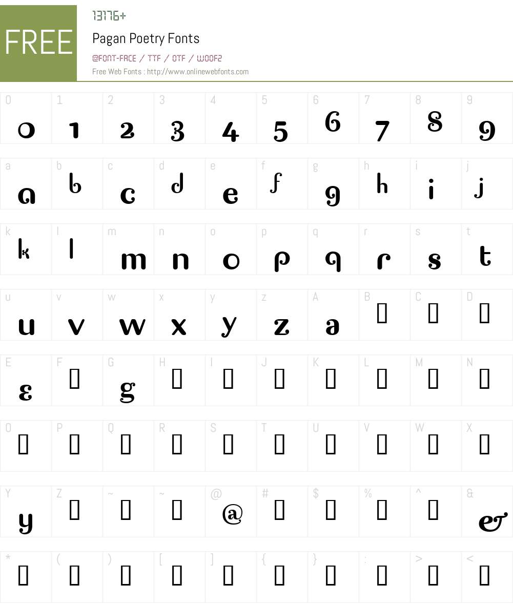 Pagan Poetry Font Screenshots