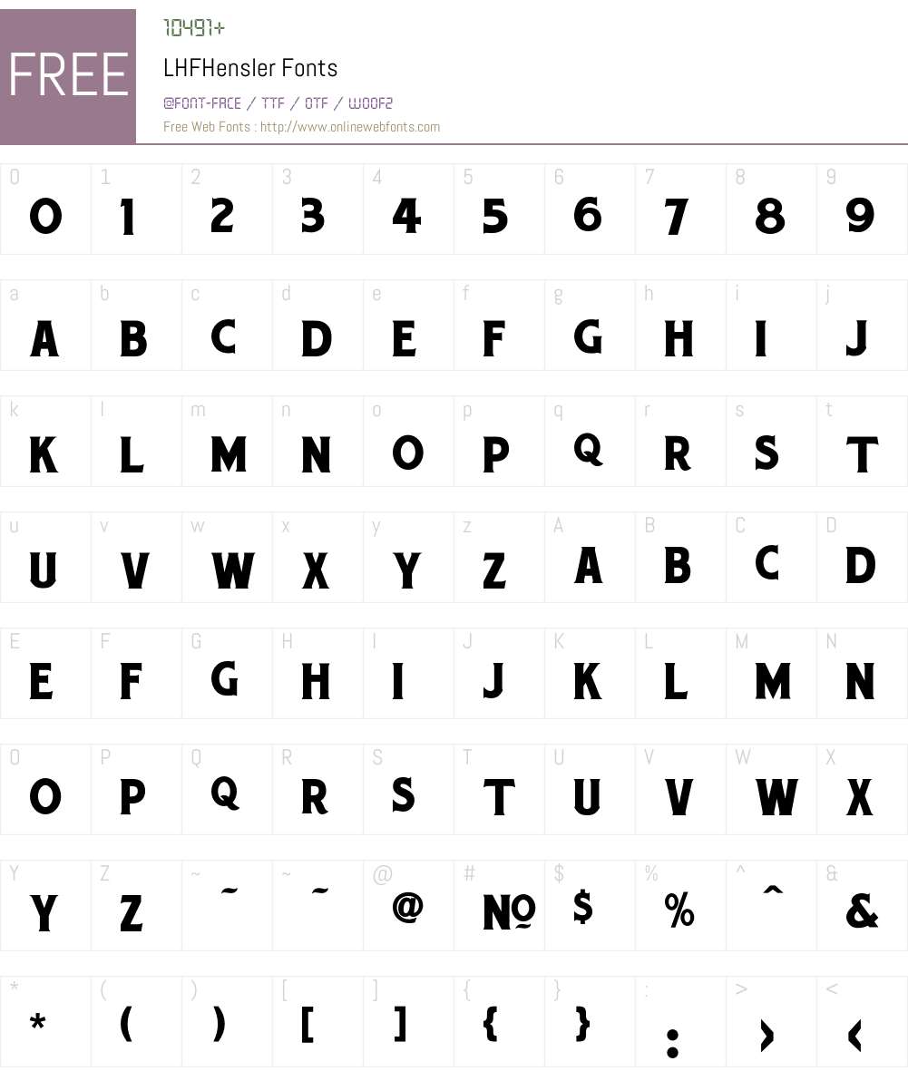 LHFHensler Font Screenshots