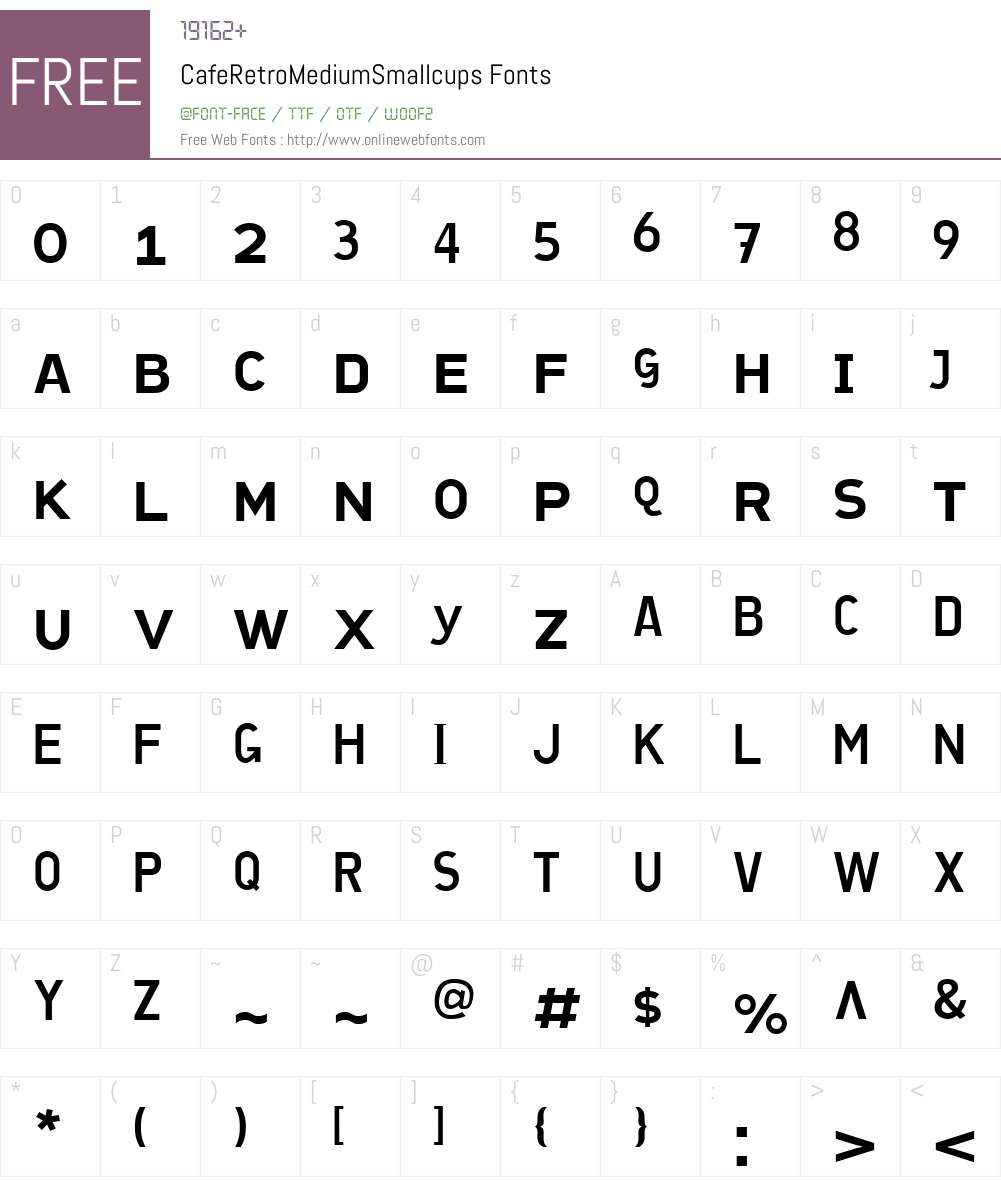 CafeRetroW00-MediumSC Font Screenshots