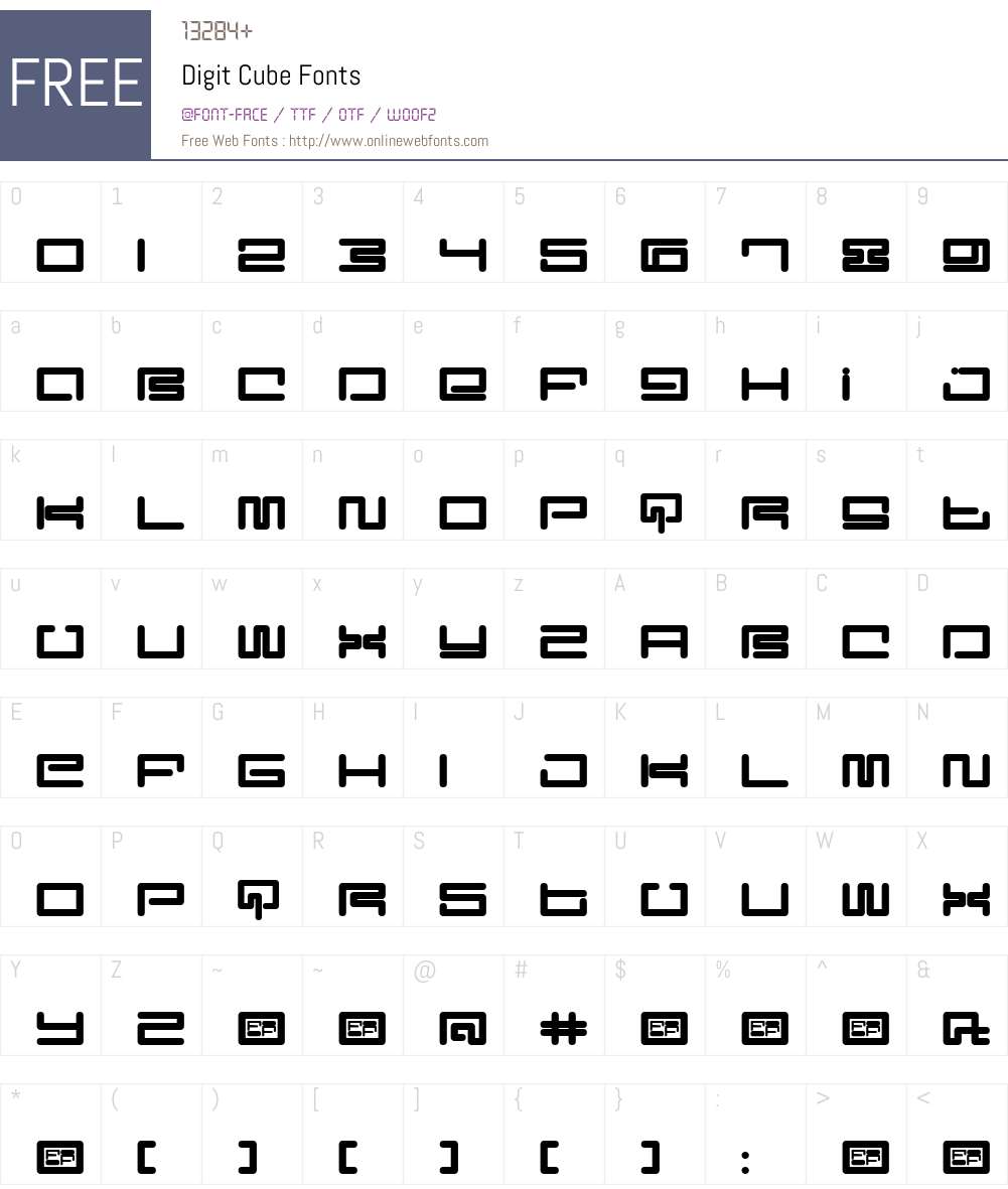 Digit Cube Font Screenshots