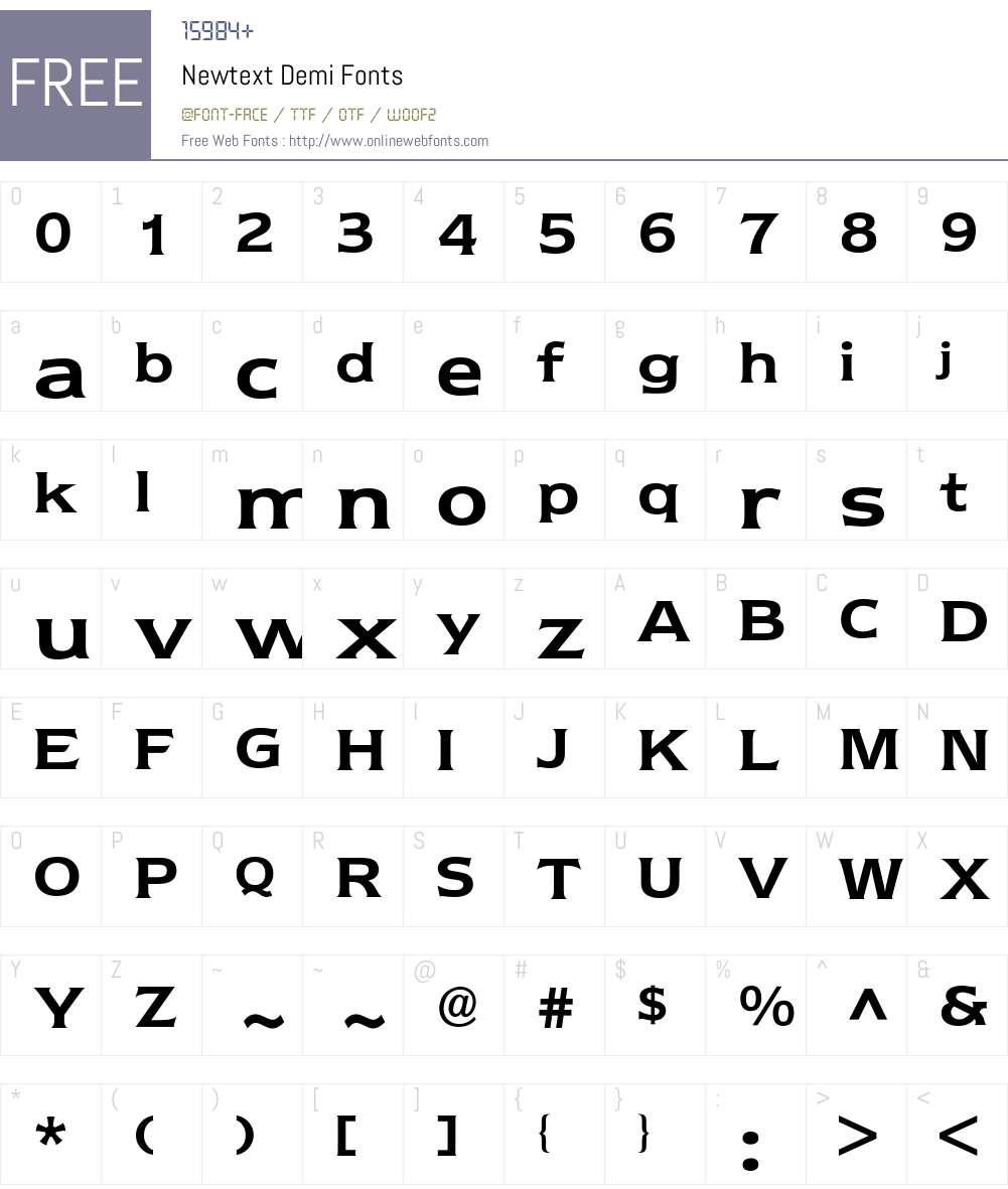 Newtext BQ Font Screenshots
