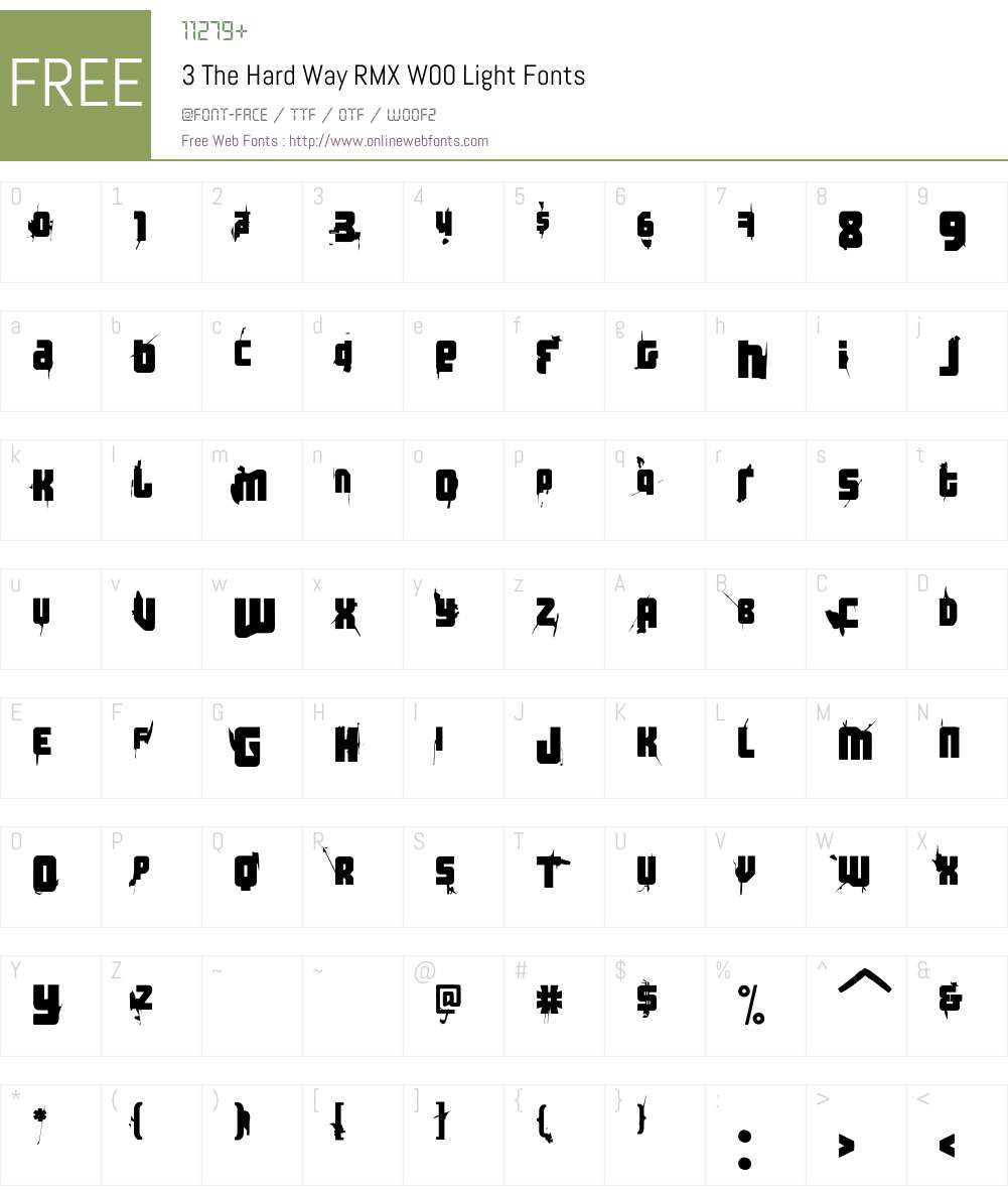 3TheHardWayRMXW00-Light Font Screenshots