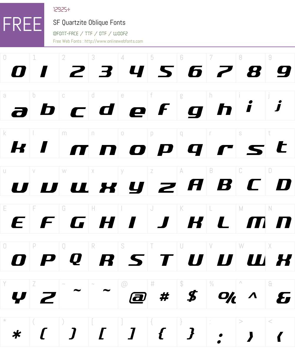 SF Quartzite Font Screenshots