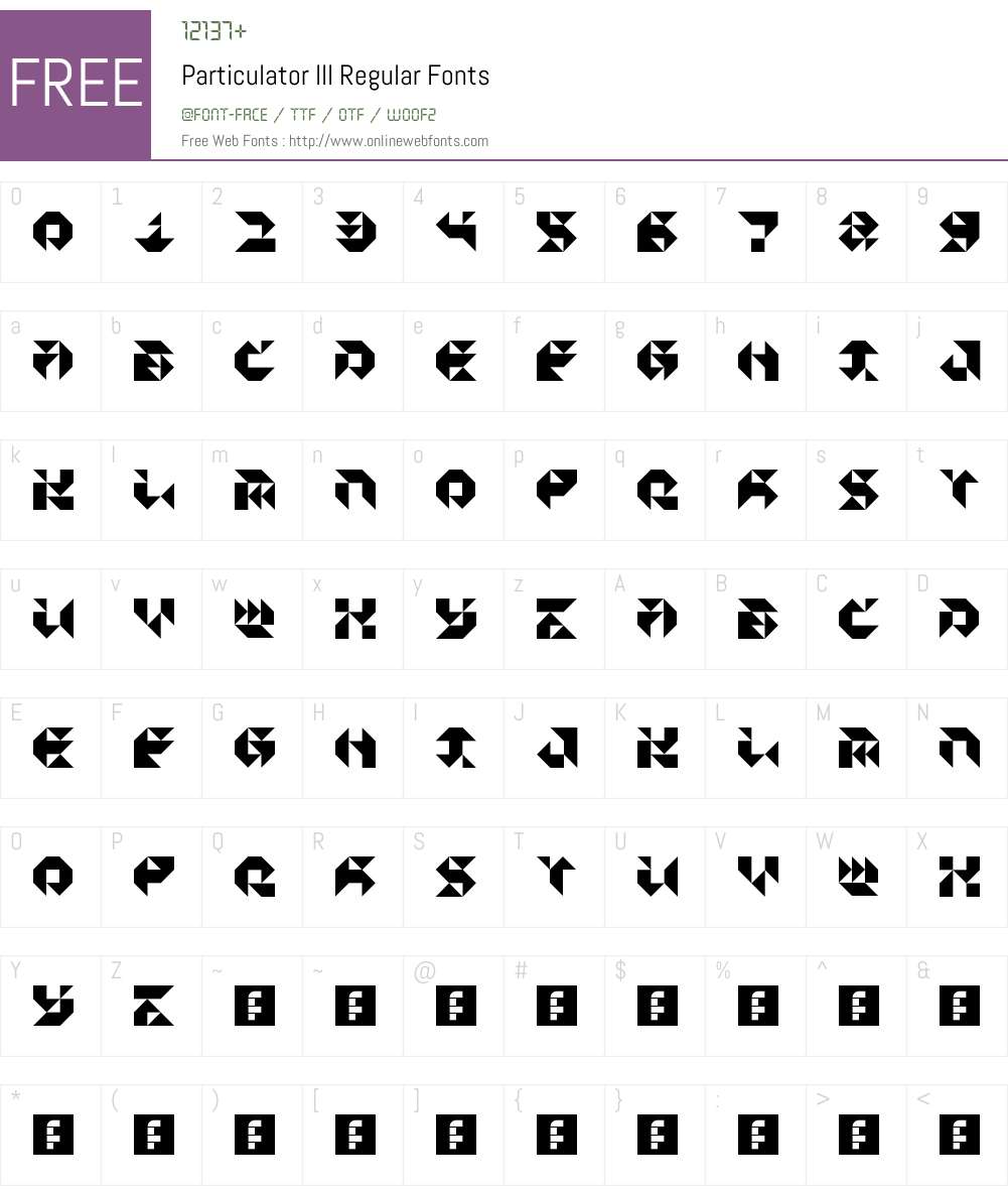 Particulator III Font Screenshots