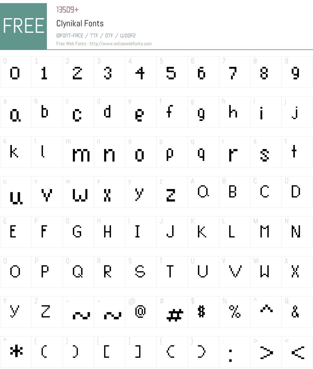Clynikal Font Screenshots