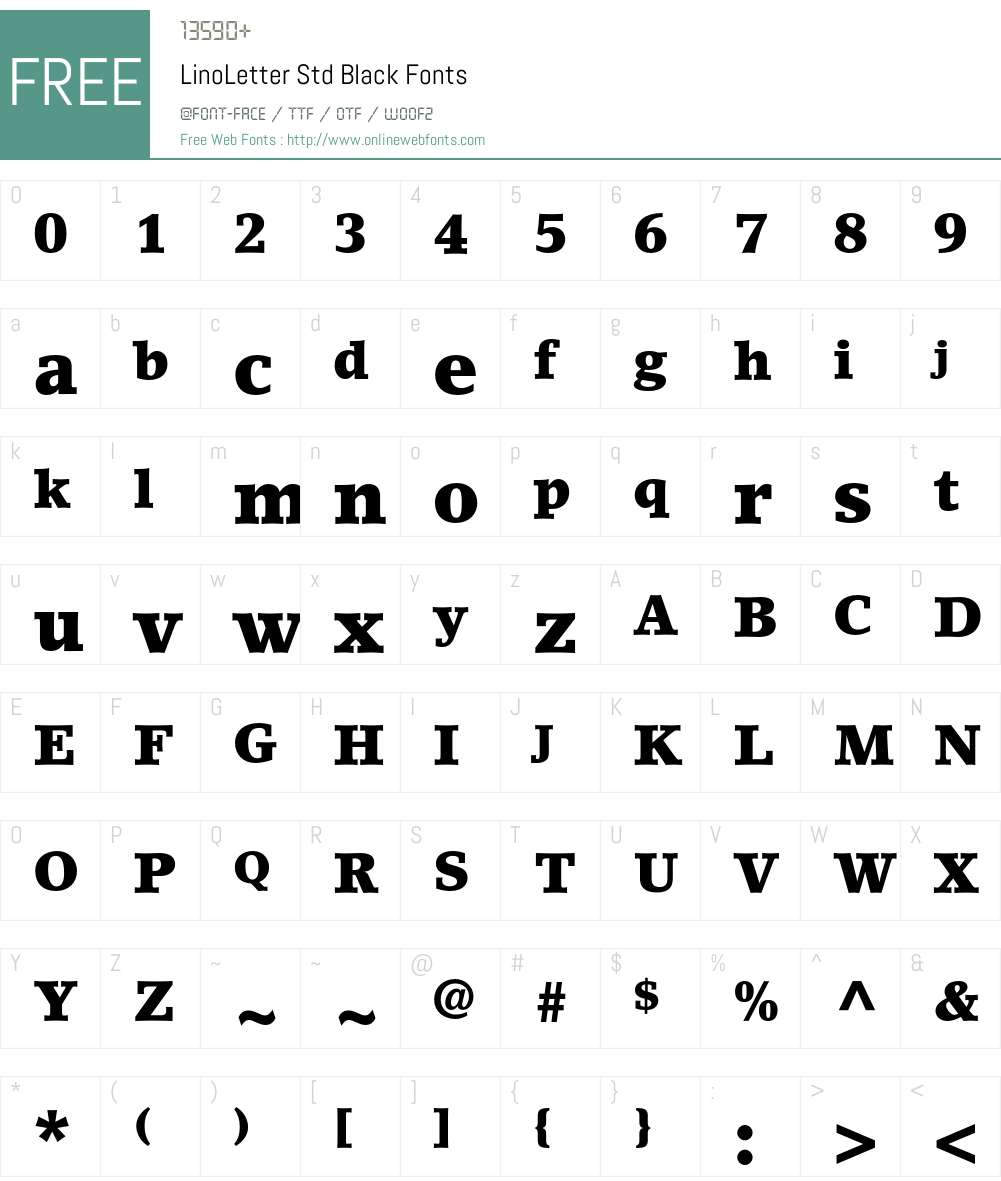 LinoLetter Std Font Screenshots