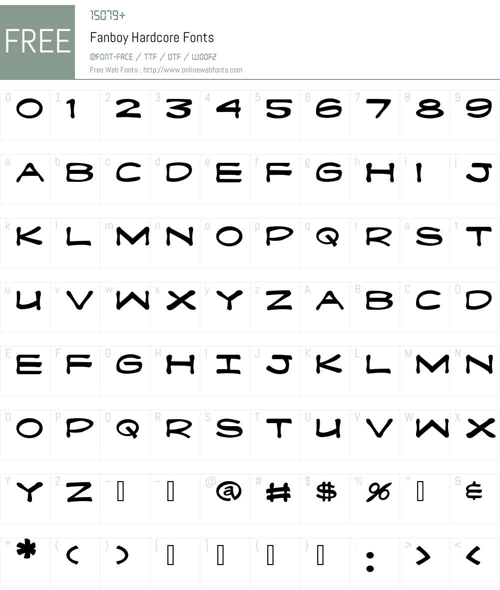 Fanboy Hardcore Font Screenshots