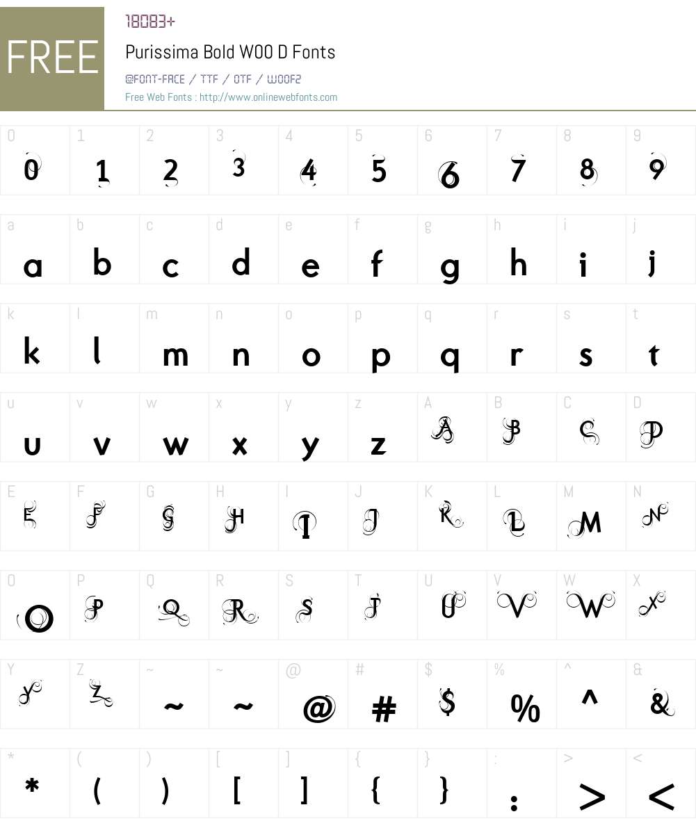 PurissimaBoldW00-D Font Screenshots