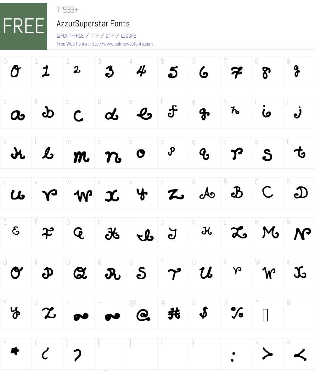 AzzurSuperstar Font Screenshots