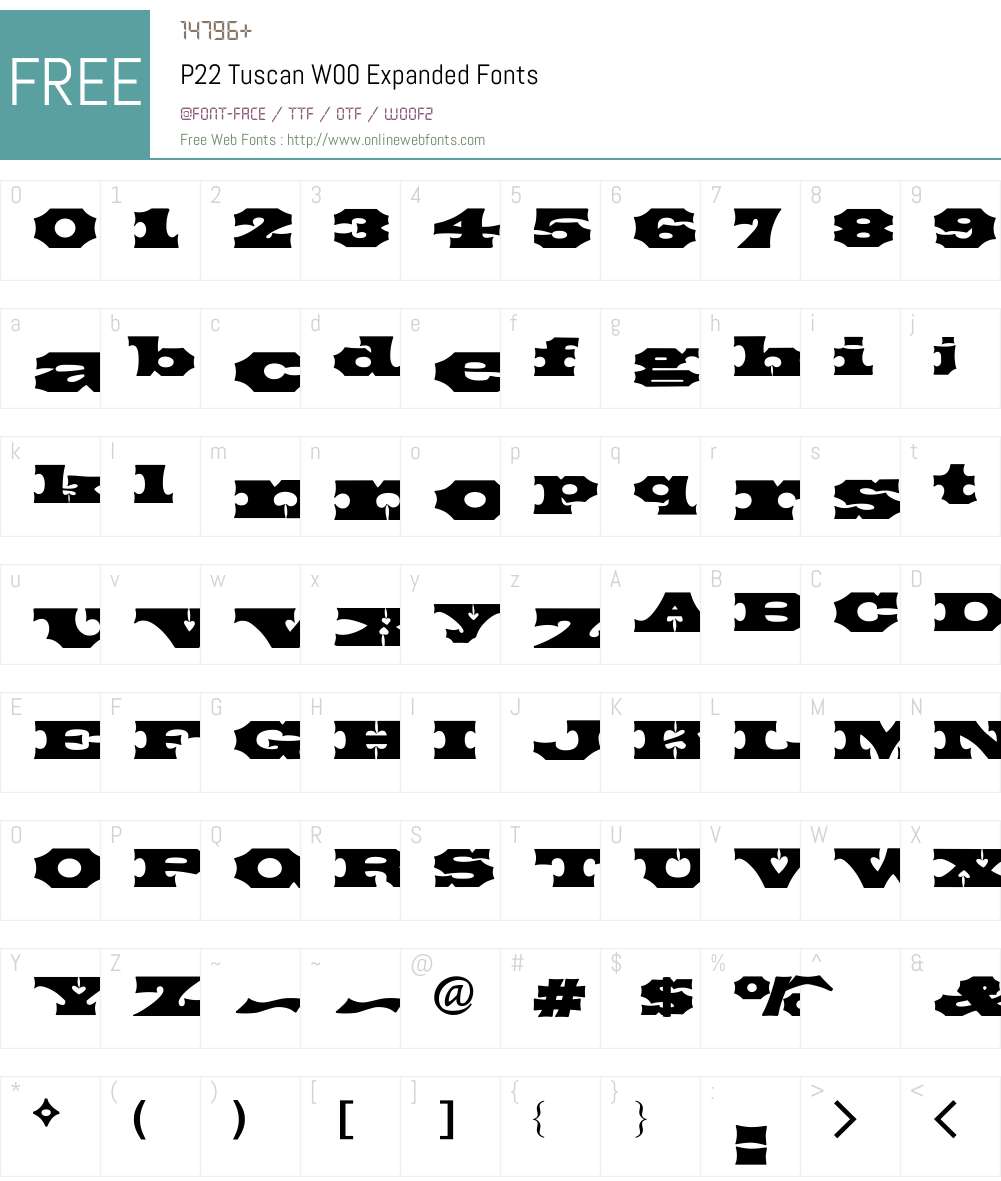 P22TuscanW00-Expanded Font Screenshots