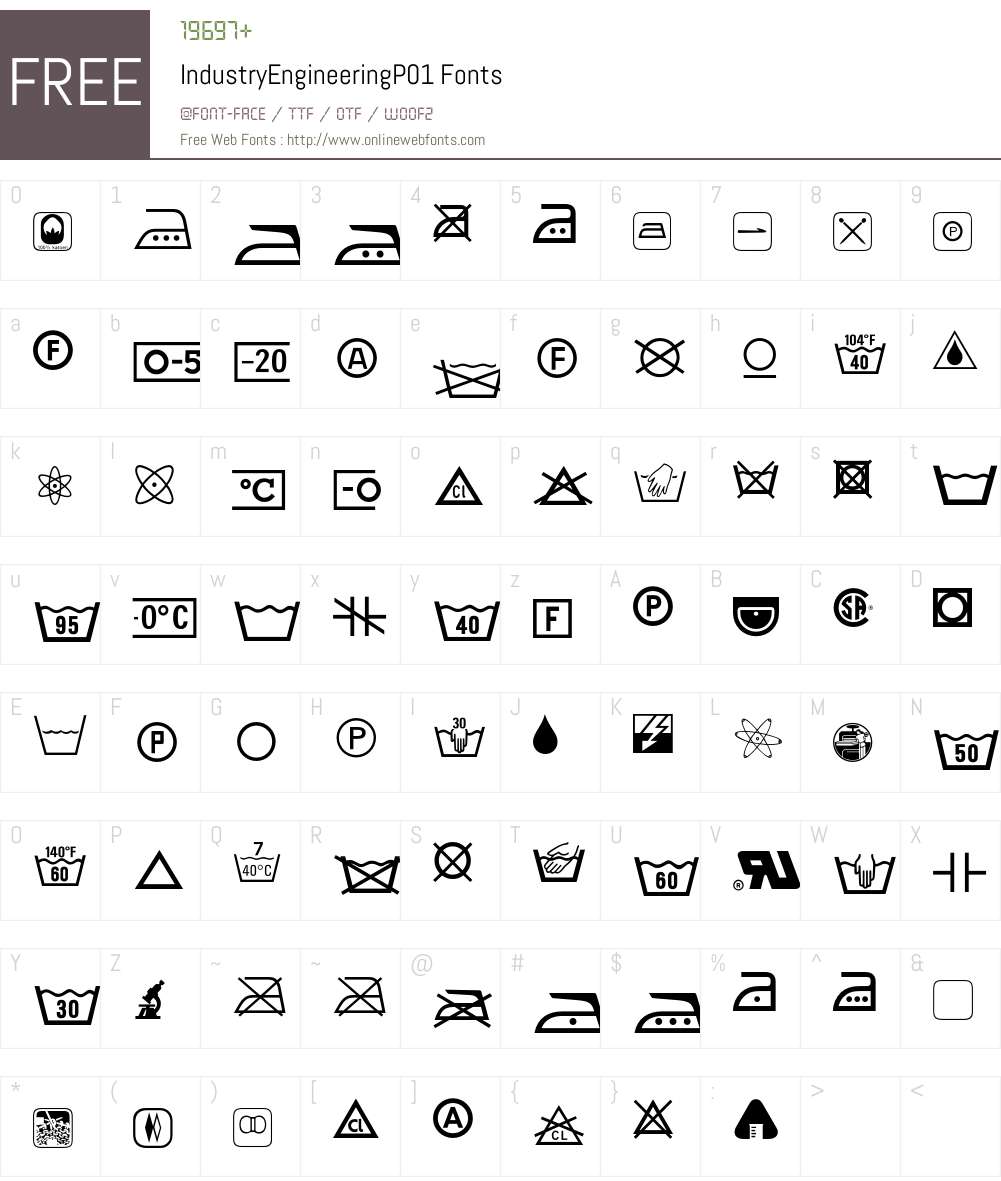 IndustryEngineering Font Screenshots