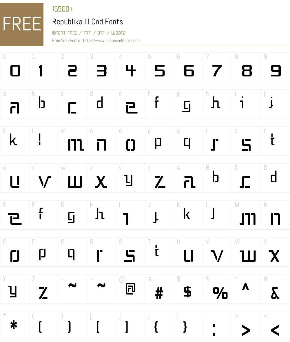 Republika III Cnd Font Screenshots