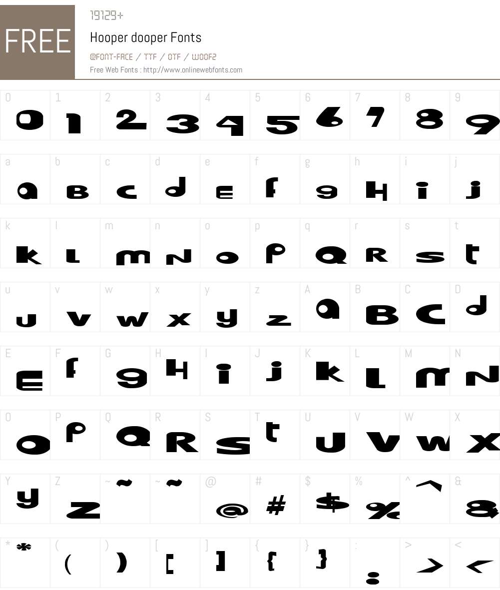 Hooper dooper Font Screenshots