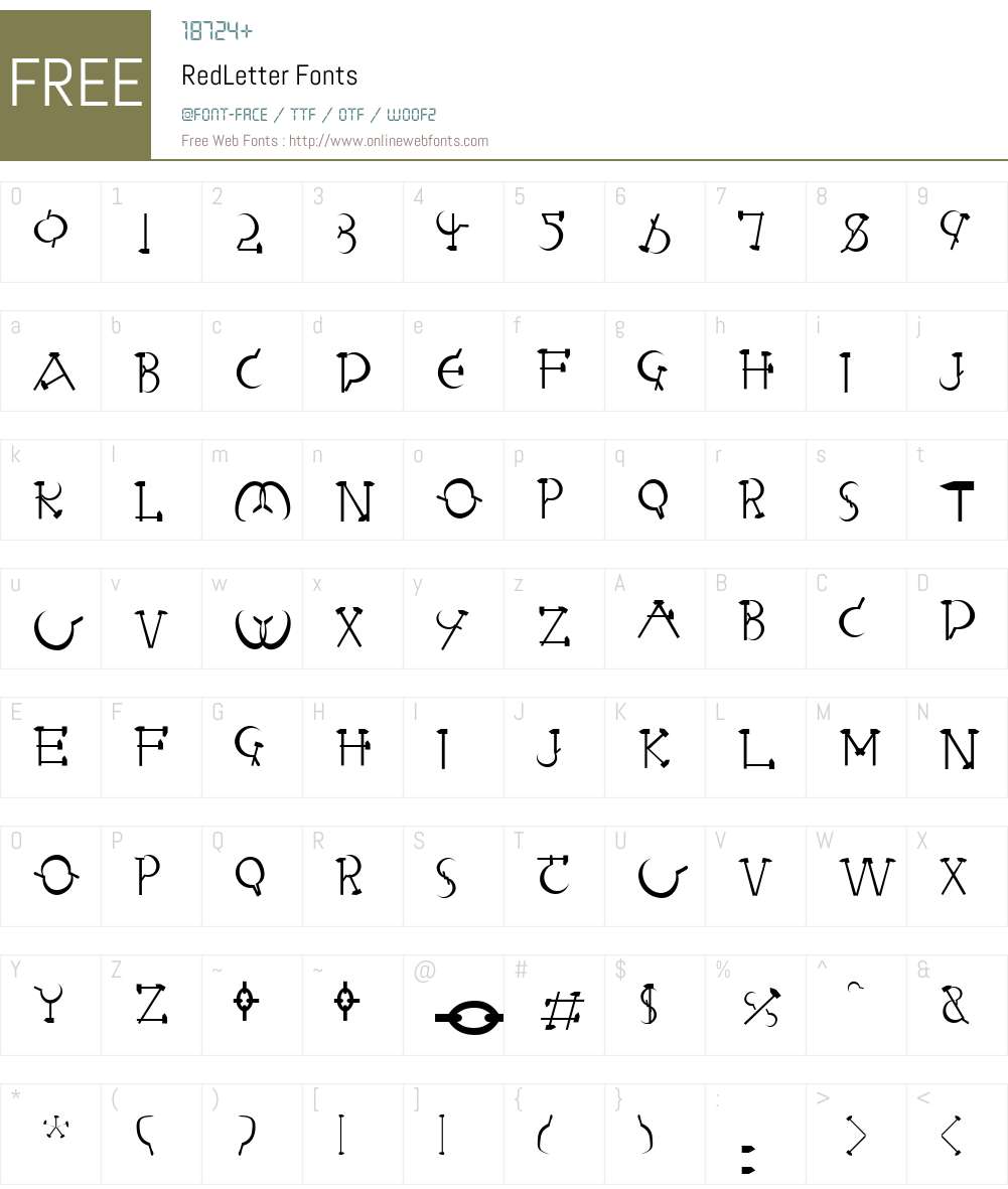 RedLetter Font Screenshots