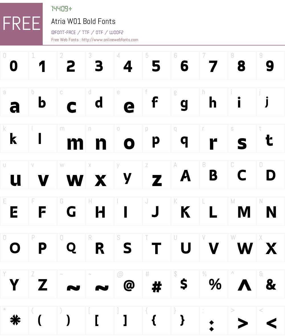 AtriaW01-Bold Font Screenshots