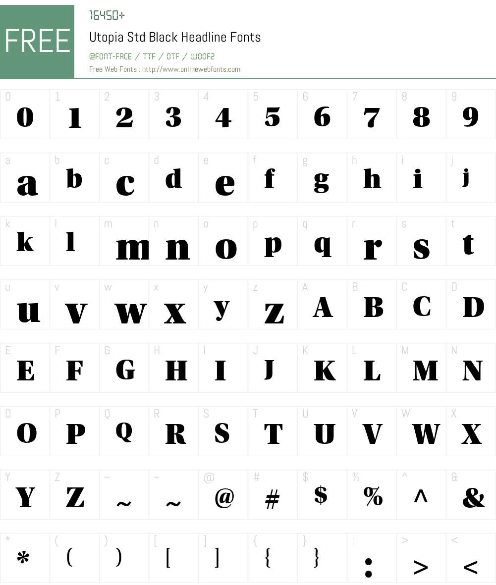 Utopia Std Font Screenshots